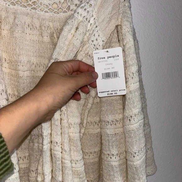 Free People Off-the-Shoulder Cream Sweater - Picture 5 of 6